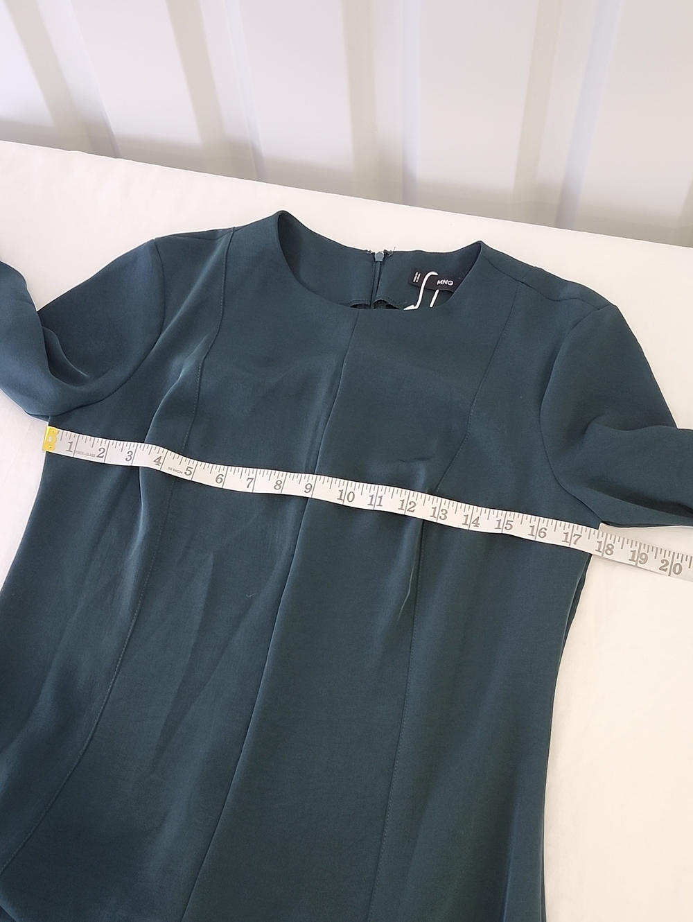 Mango MNG Womens Dark Green Long-Sleeve Flared Maxi Dress Sz 8 NWT Forest Fairy - Picture 8 of 10